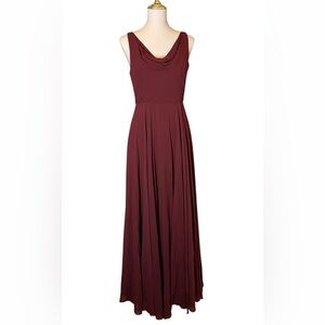 Jenny Yoo Liana Bridesmaid or Formal Dress in Hibiscus Size 8 Chiffon Cowl Neck